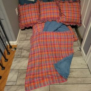 Vintage Ralph Lauren King Comforter set 3 Throw pillows & 1 matching large sham